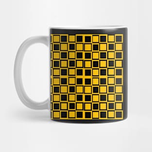 yellow and black op art pattern Mug